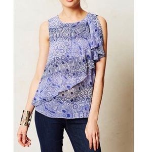 Anthropologie HD in Paris Blue Sun Garden Blouse